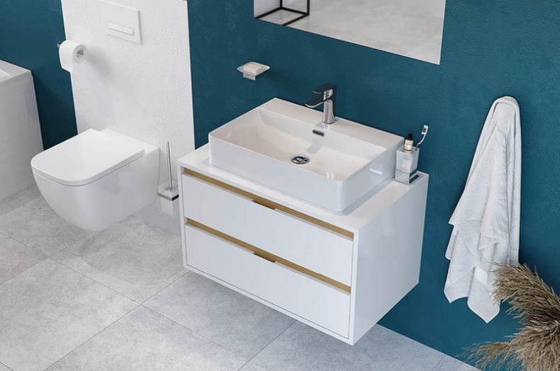 Тумба под накладную раковину Excellent Tuto 80 белый - светлое дерево  MLEX.0104.800.WHBL - 2