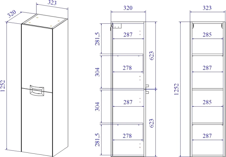 Шкаф-пенал Sanflor Выборг дуб золотой  С16297 - 4