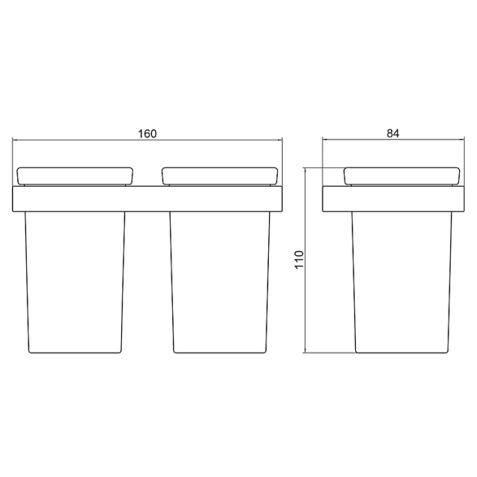 Стакан для зубных щеток двойной Timo Petruma золото матовое 15234/17 - 1