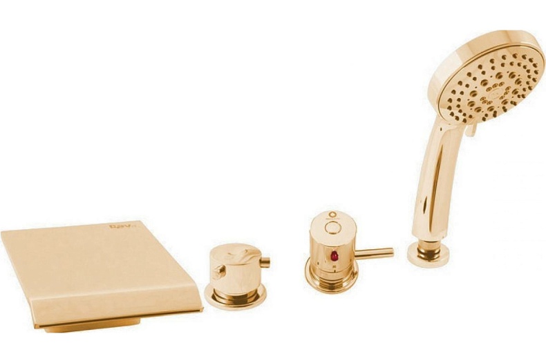 Смеситель на борт ванны термостатический Rav Slezak Dunaj золото DT274.5PZ - 0