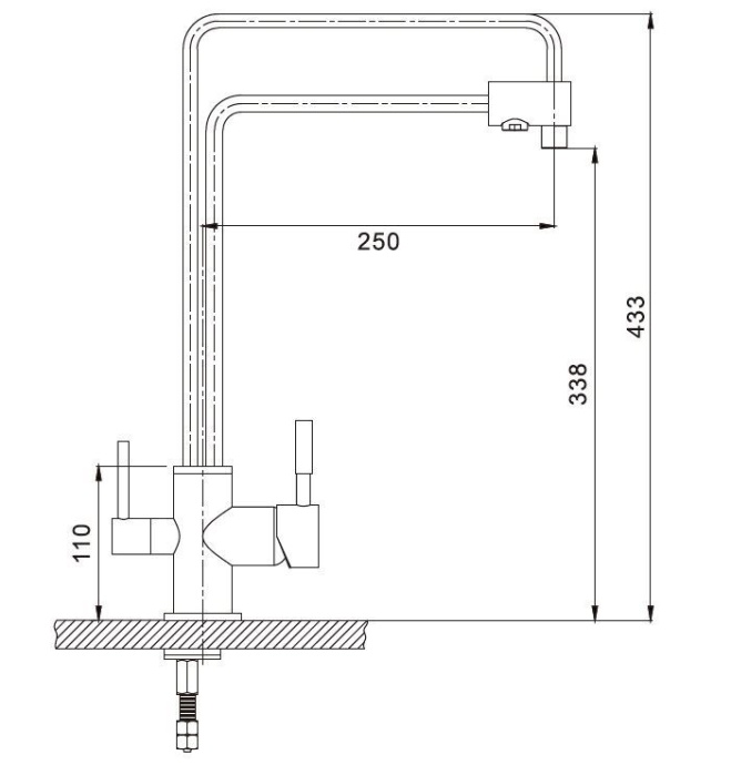 Смеситель для кухни с подключением фильтра питьевой воды хром G4398-5 - 9