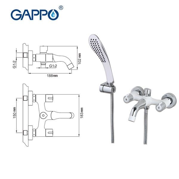 Смеситель для ванны Gappo Stella G3249 - 7