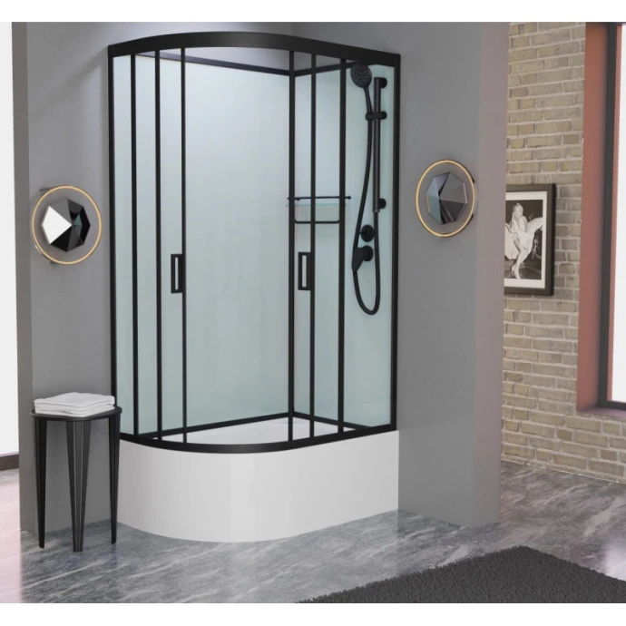 Душевая кабина Frank 120х80 черная стекло матовое 20077 - 2