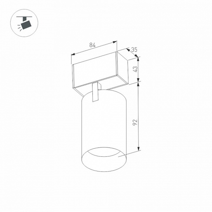 Трековый светодиодный светильник для магнитного шинопровода Arlight Mag-Spot-45-R85-5W Warm3000 030656 - 1
