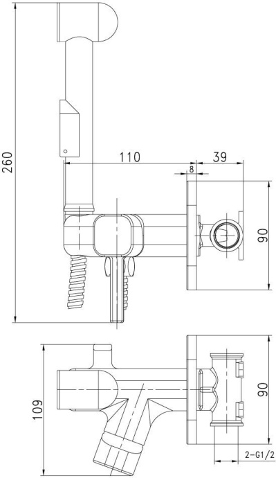 Гигиенический душ Lemark Solo со смесителем LM7165C - 1