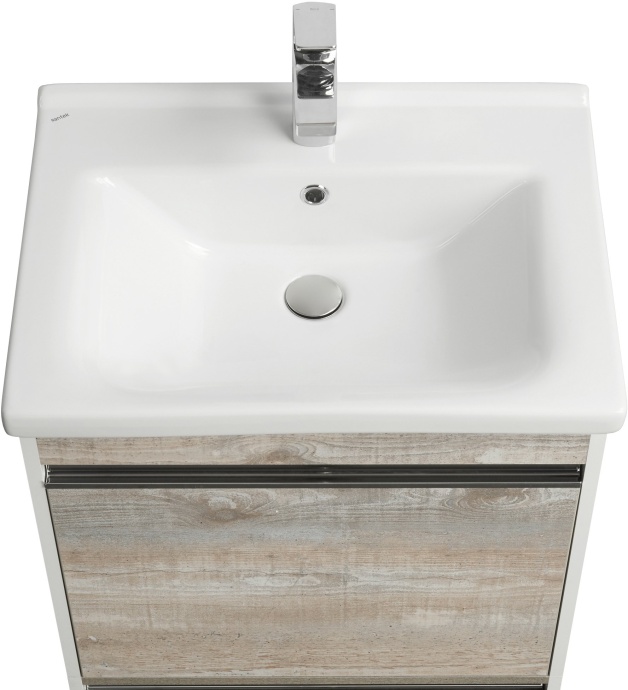 Тумба под раковину Aquaton Капри 60 белый-светлое дерево 1A230101KPDA0 - 0