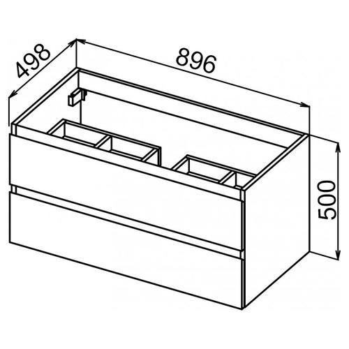 Тумба под раковину Cezares Molveno 90х50 Noce Chiaro  MOLVENO-90-2C-SO-NC - 4