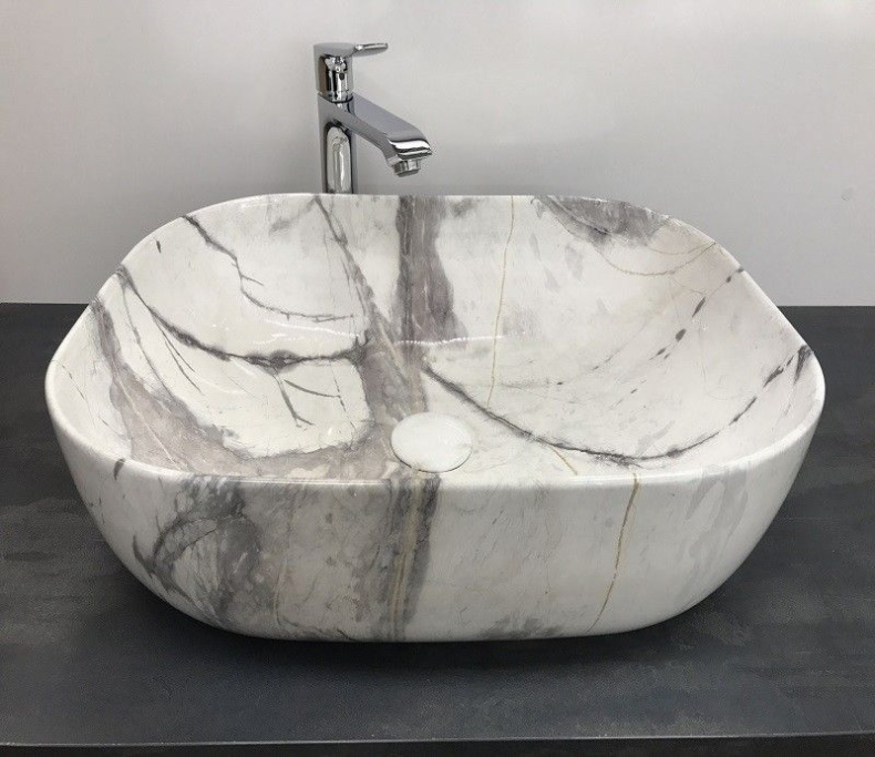 Раковина накладная CeramaLux MNC 50 см под камень/белый, серый  K397G125 - 2