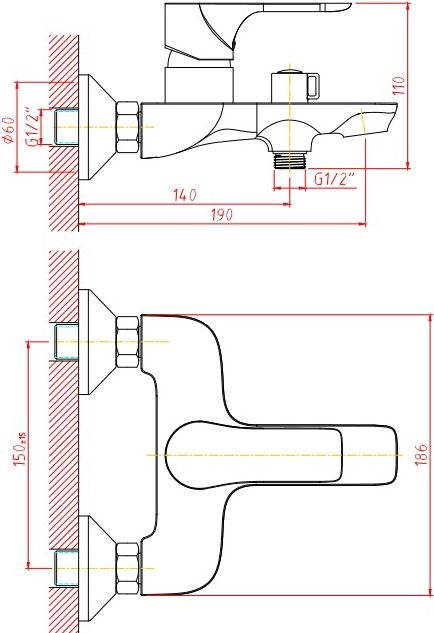 Смеситель Orange Aristo M19-100w для ванны с душем - 1