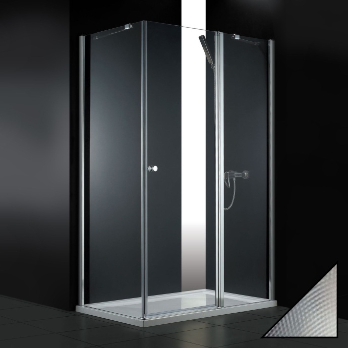Душевой уголок Cezares Elena 90х100 хром стекло рифленое ELENA-W-AH-1-90/100-P-Cr-R - 0