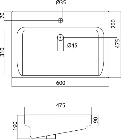 Тумба с раковиной Misty Селена 60 белая глянцевая СО000001652 - 4