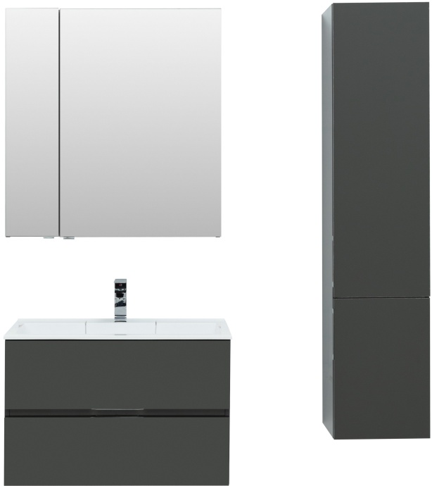 Зеркало-шкаф Aquanet Алвита 80 серый антрацит 240109 - 1