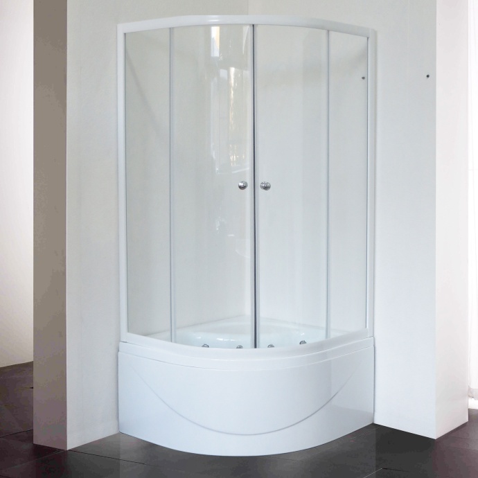 Душевой уголок Royal Bath BK 90х90 с поддоном профиль белый стекло прозрачное RB90BK-T - 2