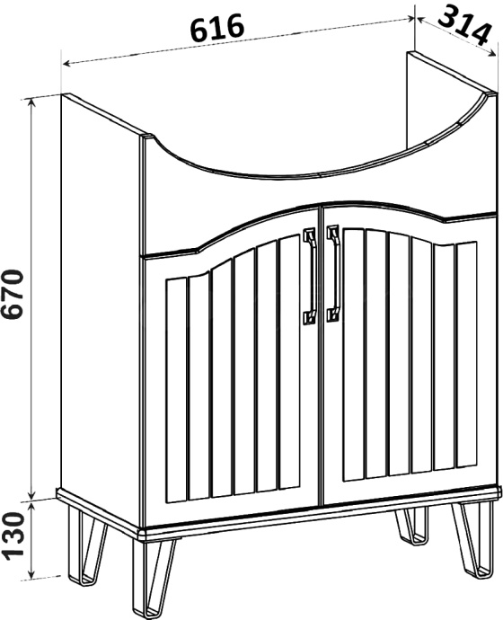 Тумба с раковиной DIWO Сочи 65 синяя 564061 - 7