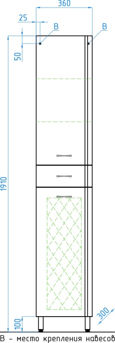 Шкаф-пенал Style Line Эко Стандарт 36 см  ЛС-00000194 - 7