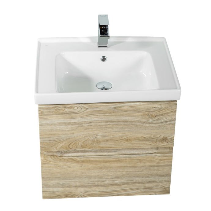 TECHNO База под раковину подвесная с двумя выкатными ящиками, Дуб мелфорд AM-Techno-600-2C-SO-LW823 - 2