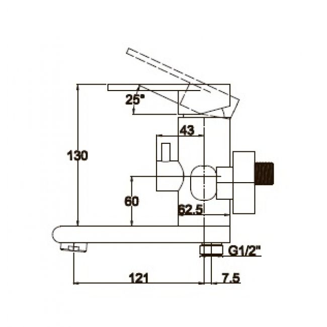 Смеситель Kaiser Arena 33022 для ванны с душем - 1