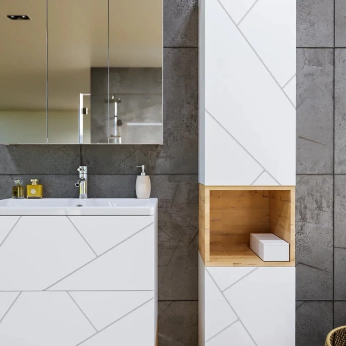 Тумба под раковину Бриклаер Кристалл 70 белая матовая  4627125415951 - 7