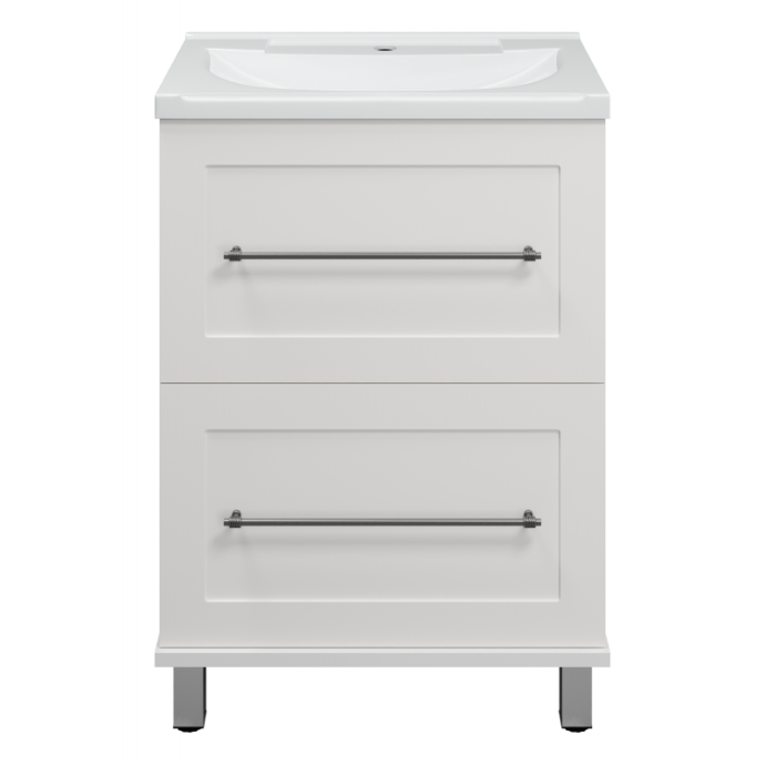 Тумба под раковину напольная Misty Марта 60 белая глянцевая П-Мрт07060-011Пр - 0