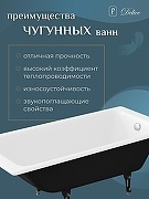 Чугунная ванна Delice Parallel 150x70 DLR220503RB-AS с черными матовыми ручками с антискользящим покрытием DLR220504RB-AS - 5