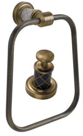 Полотенцедержатель Boheme Murano бронза с черным 10905-B-BR - 0