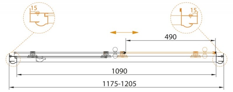 Душевая дверь Cezares Giubileo  GIUBILEO-BF-1-140-C-Br - 4