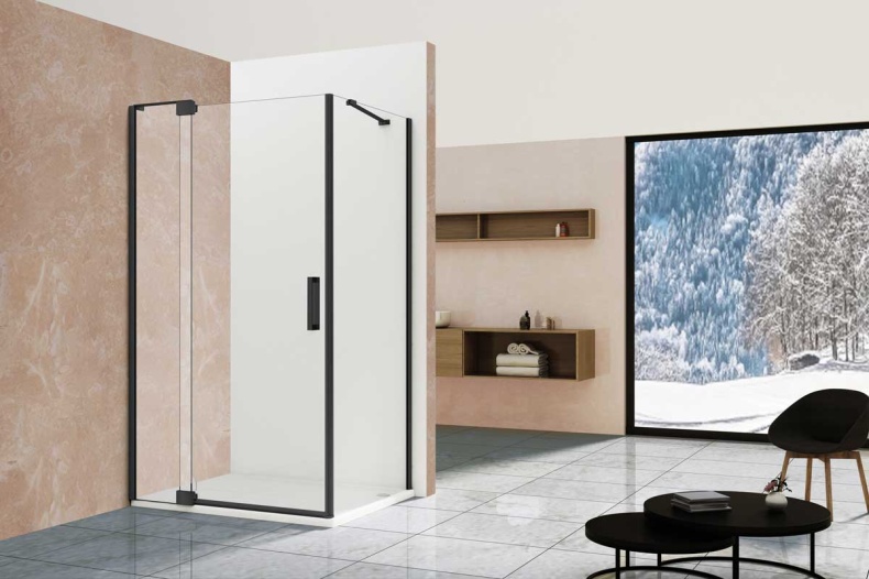 Душевой уголок Vincea Extra 120х80 профиль черный стекло прозрачное VSR-1E111280CLB - 1