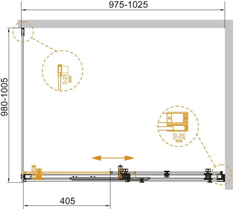 Душевой уголок Cezares Stylus Soft A 1 100/100 C Cr STYLUS-SOFT-A-1-100/100-C-Cr - 2