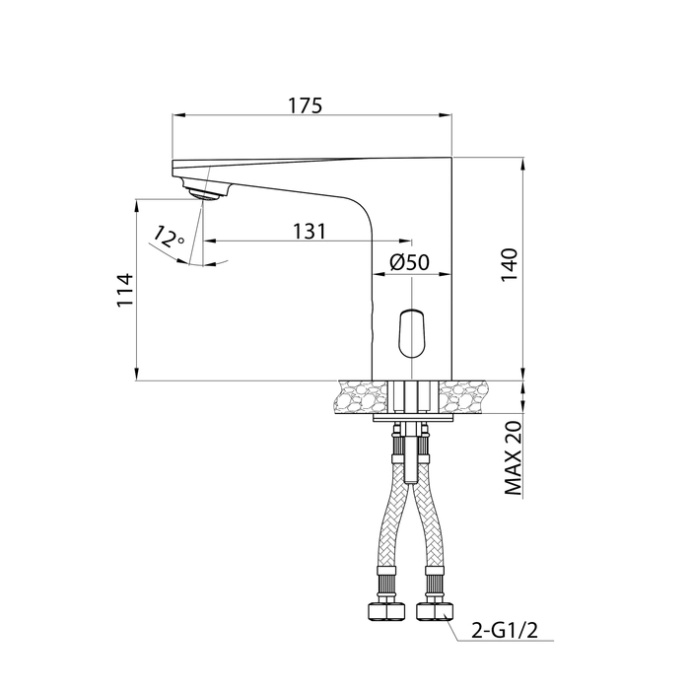 Смеситель для умывальника сенсорный PULSBS3i86 - 1