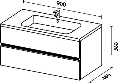 Комплект мебели Sanvit Кубэ-2 90 белый глянец - 4
