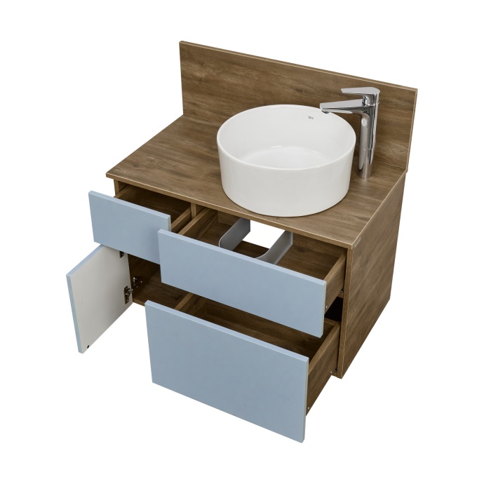 Тумба под раковину Aquaton Мишель 80 без столешницы светлое дерево-голубой 1A256801MIX30 - 10