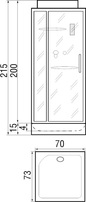 Душевая кабина с поддоном River Moero Б/К 70/73/14  10000002980 - 6