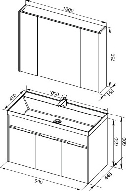 Мебель для ванной Aquanet Латина 100 белая - 9