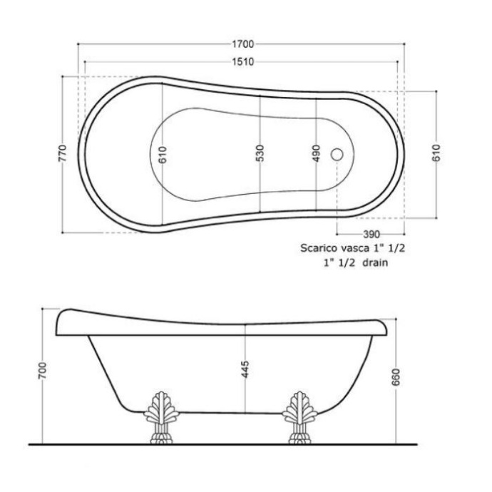 Акриловая ванна Kerasan Retro  105593 - 1