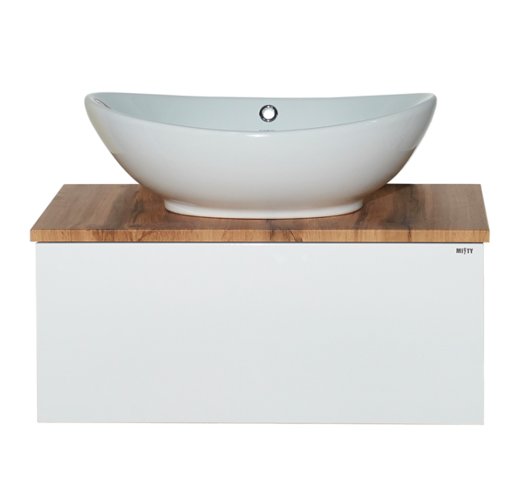 Тумба под раковину Misty Ива 70 белая - светлое дерево П-Ива-01070-951Я - 0