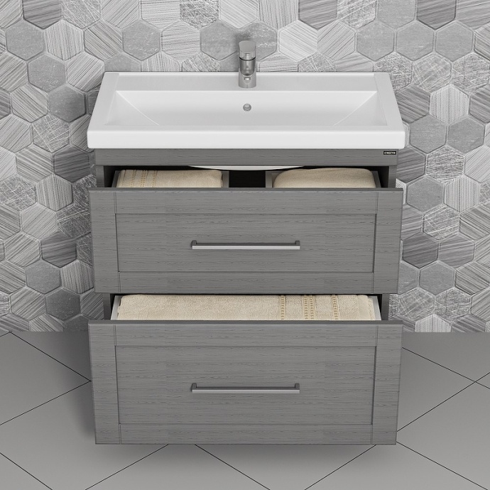 Тумба под раковину напольная Санта Венера 80 серый 221017 - 2