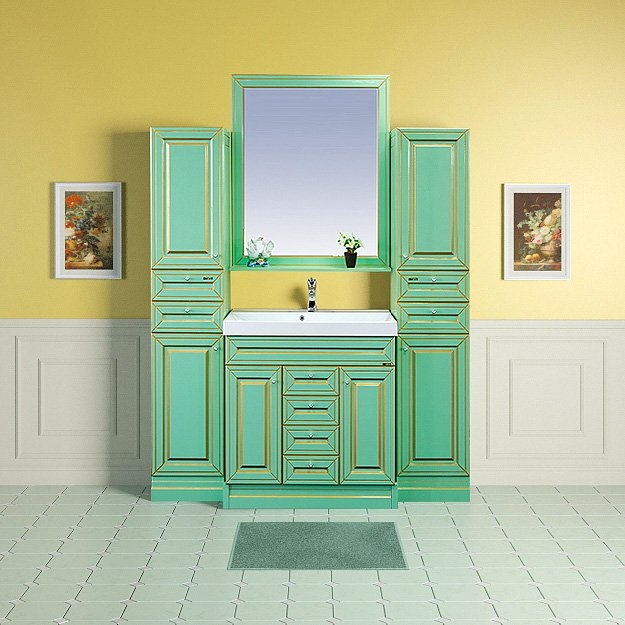 Тумба для комплекта Misty Vena 75 салатовая, патина Л-Вен01075-0733Я - 1