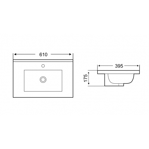Раковина встраиваемая Weltwasser WW DEILBACH 7517- 60 MT- BL 60 матовый черный  10000005571 - 1