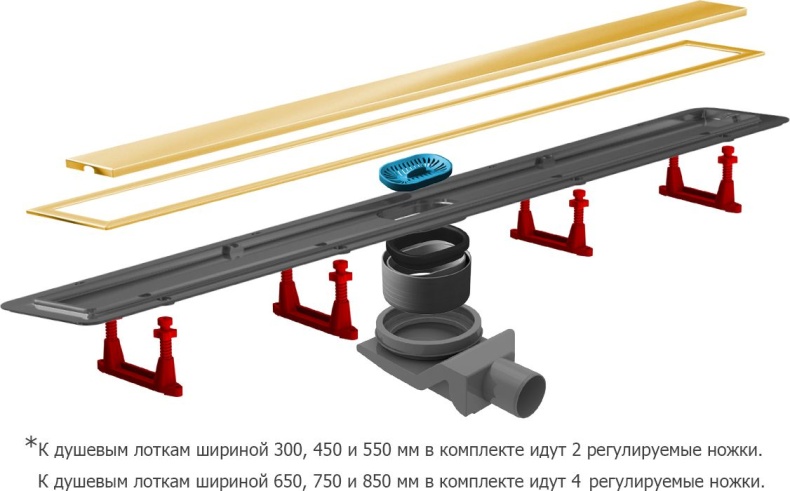 Душевой лоток Pestan Confluo Premium Gold Line 750 с решеткой 13100054 - 3
