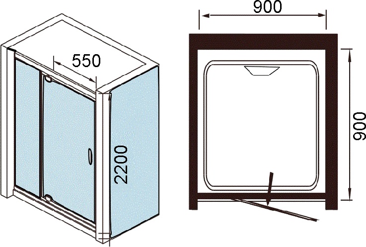 Душевая кабина Weltwasser WW1000 Maine 90x90 L хром  10000001062 - 6