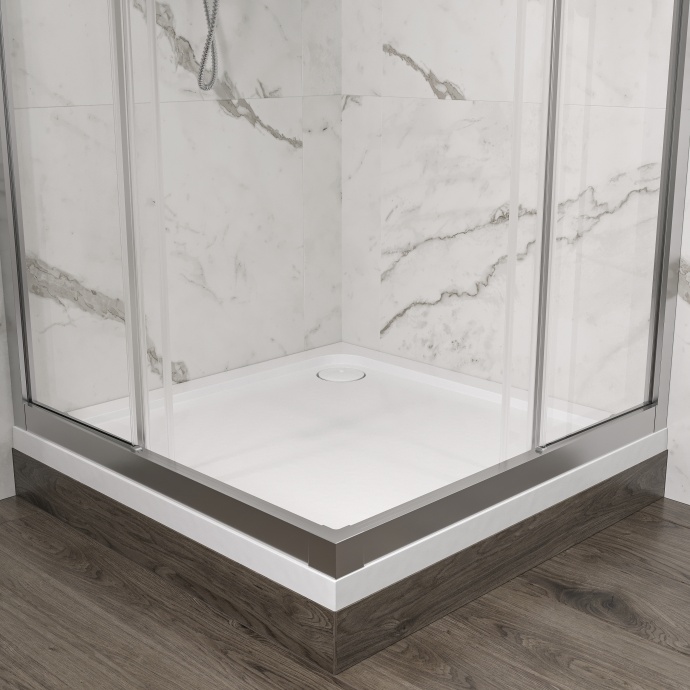 Душевой уголок STWORKI Дублин 90x90 см профиль хром матовый, прозрачное стекло, квадратный 3GW016TTKK000 - 3