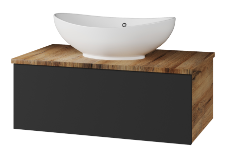 Тумба под раковину Misty Ива 80 темное дерево - черный П-Ива-01080-481Я - 0