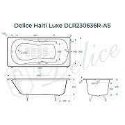 Чугунная ванна Delice Haiti Luxe 160x80 DLR230637 без отверстий под ручки и антискользящего покрытия - 1