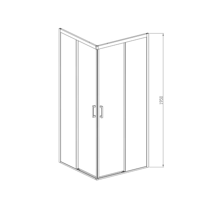 Душевой уголок Vincea Soft 90х90 профиль темный хром стекло прозрачное VSS-3SO900CLGM - 2