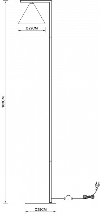 Торшер Arte Lamp David A7033PN-1BK - 1