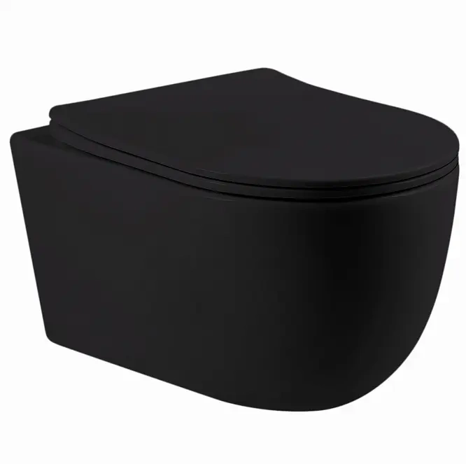 Унитаз подвесной Berges Ventas черный матовый с сиденьем микролифт 082136 - 0