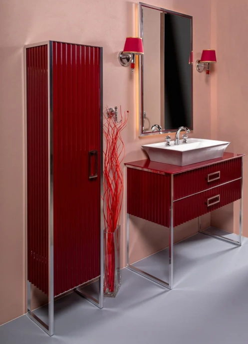 Тумба под раковину чашу Boheme Armadi Art Monaco 100 бордо глянец - хром 867-100-RCR - 1