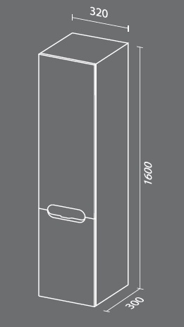 Шкаф пенал SanVit Форма 32 белый глянец pformaw - 3