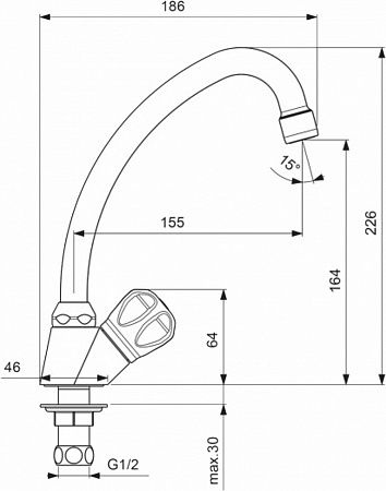 Смеситель Vidima Вит BA159AA для раковины - 1