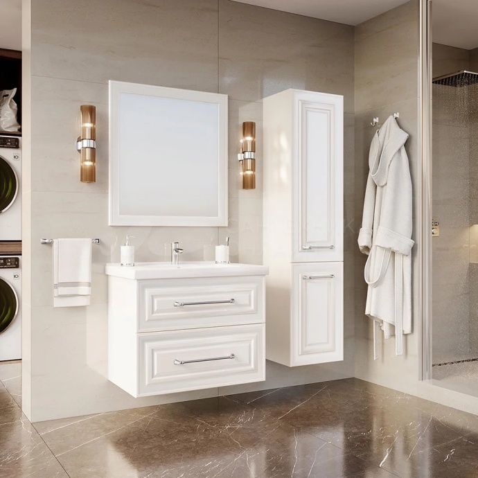 Тумба под раковину без столешницы ASB-Woodline Валенца 80 слоновая кость 11920 СК - 1